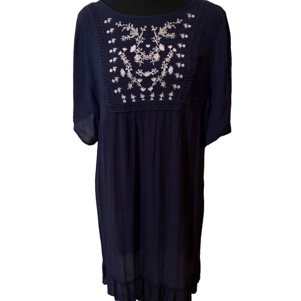 Knox Rose Navy medium dress with embroidery
